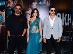 R Madhavan, Khushalii Kumar and Darshan Kumaar were spotted during the teaser launch of their upcoming film, Dhokha Round D Corner on Wednesday. The suspense drama also stars Aparshakti Khurana and marks Khushalii's debut in Bollywood. It is set to release on September 23. (Varinder Chawla)