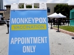 FILE - A sign for monkeypox vaccinations is shown at a vaccination site.(AP) FILE - A sign for monkeypox vaccinations is shown at a vaccination site.(AP)