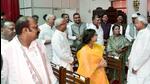 Bihar chief minister Nitish Kumar with new Cabinet ministers. (PTI) Bihar chief minister Nitish Kumar with new Cabinet ministers. (PTI)