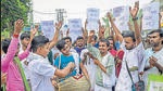 People celebrate the state government's decision regarding the creation of a new district out of the Nadia district. (PTI) People celebrate the state government's decision regarding the creation of a new district out of the Nadia district. (PTI)