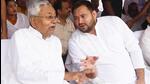 Bihar chief minister Nitish Kumar (left) with deputy CM Tejashwi Yadav in Patna last week. (Santosh Kumar/HT Photo) Bihar chief minister Nitish Kumar (left) with deputy CM Tejashwi Yadav in Patna last week. (Santosh Kumar/HT Photo)