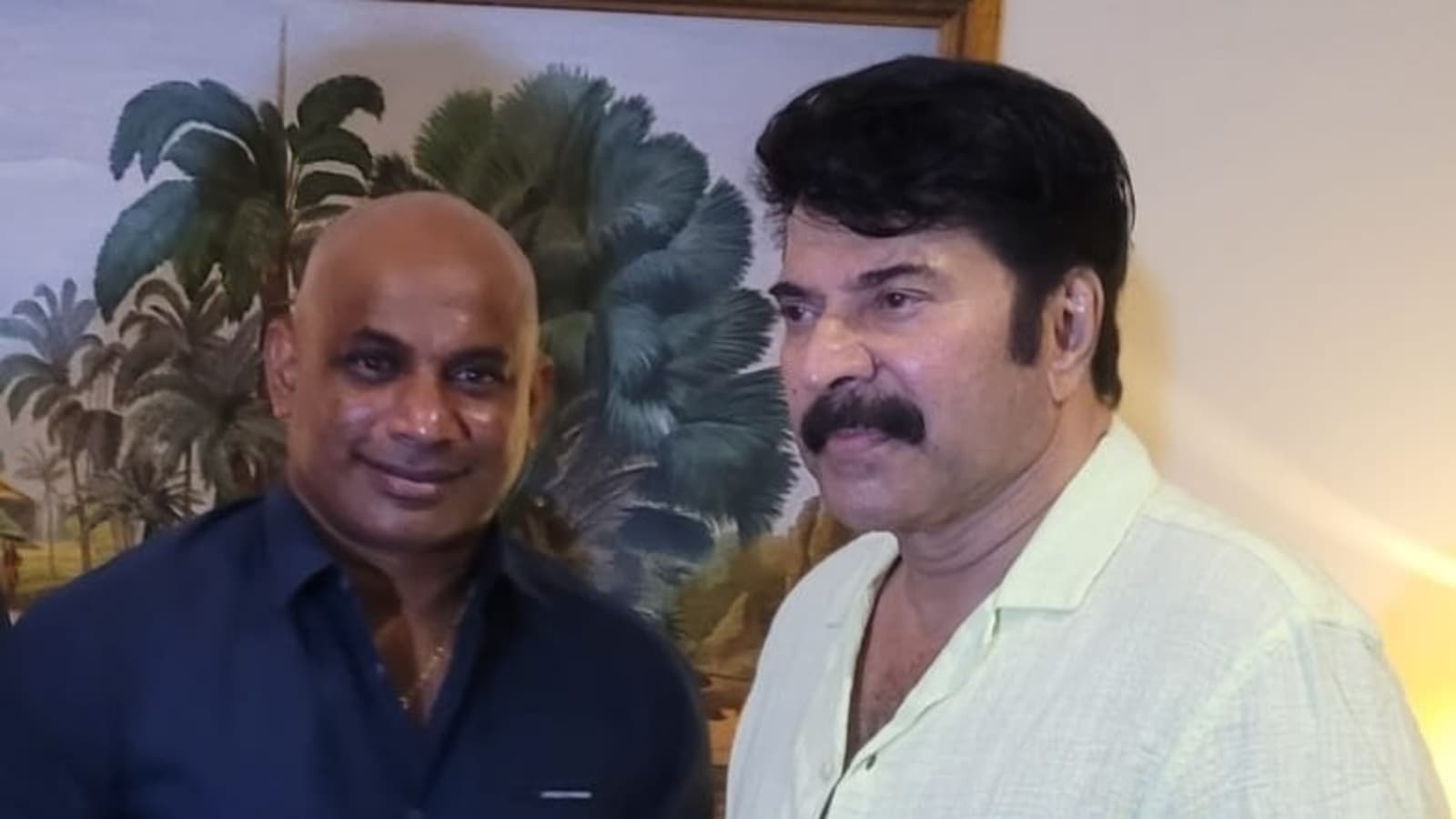 Mammootty meets Sanath Jayasuriya in Sri Lanka during shoot for his next