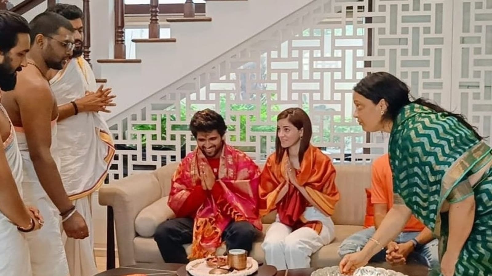 Vijay Deverakonda’s mother performs pooja at Hyderabad home with Ananya Panday: ‘Mummy feels we needed protection’