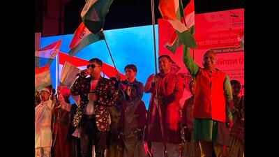 The felicitation function organised by the basic education department (HT Photo)