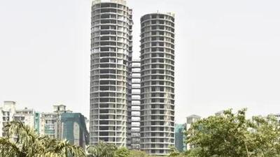 The twin towers in Noida’s Sector 93A are scheduled for demolition on August 28. (File image) The twin towers in Noida’s Sector 93A are scheduled for demolition on August 28. (File image)