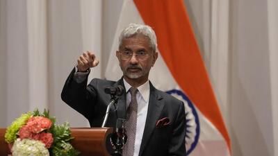 Union minister S Jaishankar during a press conference in Bangkok, on Wednesday. (AP) Union minister S Jaishankar during a press conference in Bangkok, on Wednesday. (AP)