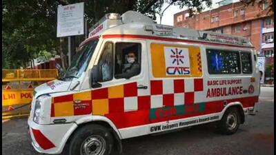 Health department officials asked the company to immediately remove the ‘Delhi government’ stickers from these ambulances and replace them with the ‘UP government’ labels. (Pic for representation) Health department officials asked the company to immediately remove the ‘Delhi government’ stickers from these ambulances and replace them with the ‘UP government’ labels. (Pic for representation)