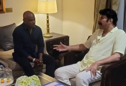 Sanath Jayasuriya with Mammootty in Sri Lanka. Sanath Jayasuriya with Mammootty in Sri Lanka.
