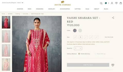 Kajal Aggarwal's sharara set from Anita Dongre&nbsp; (anitadongre.com)