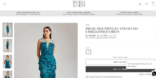 Kubbra Sait's fringe midi dress from Pankaj and Nidhi&nbsp; (pankajandnidhi.com)