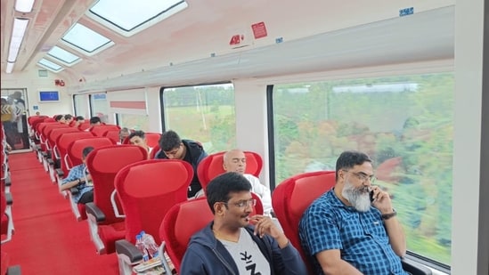 The vista dome coaches are equipped with large windows and transparent roofs for the passengers to enjoy the surroundings, with facilities offering comfort and ease.(@RailMinIndia/Twitter)