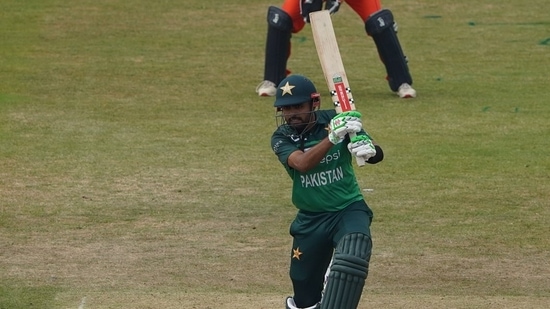 Pakistan captain Babar Azam bats against the Netherlands(PCB/Twitter) Pakistan captain Babar Azam bats against the Netherlands(PCB/Twitter)