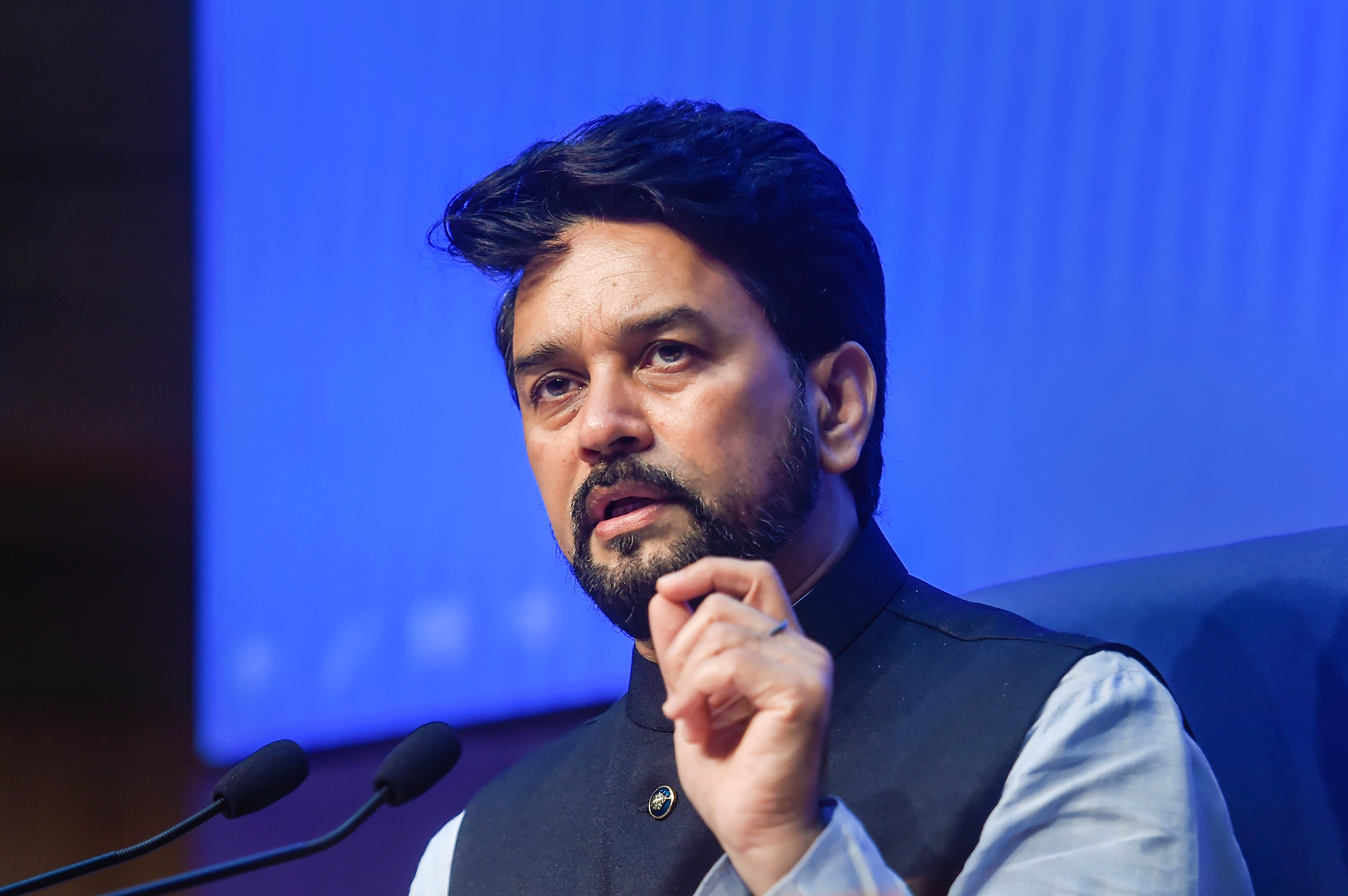 File photo of Union minister for information and broadcasting Anurag Thakur. File photo of Union minister for information and broadcasting Anurag Thakur.