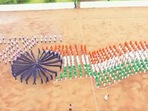 800 children participated in the logo formation to pay a tribute to 75 years of India's independence. 800 children participated in the logo formation to pay a tribute to 75 years of India's independence.