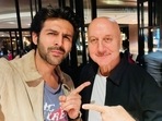 Kartik Aaryan met Anupam Kher this week. Kartik Aaryan met Anupam Kher this week.