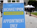 FILE - A sign for monkeypox vaccinations is shown at a vaccination site.(AP) FILE - A sign for monkeypox vaccinations is shown at a vaccination site.(AP)