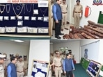 Over 90 cases have been cracked by police in Bengaluru, Kodagu and Belagavi, and over 65 arrested for drug peddling, extortion, chain snatching and burglary. (Image credit: Vinayak Patil, IPS/Twitter) Over 90 cases have been cracked by police in Bengaluru, Kodagu and Belagavi, and over 65 arrested for drug peddling, extortion, chain snatching and burglary. (Image credit: Vinayak Patil, IPS/Twitter)