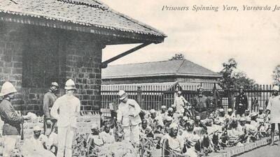 Prisoners spinning yarn in Yerawada jail. (Sourced)
