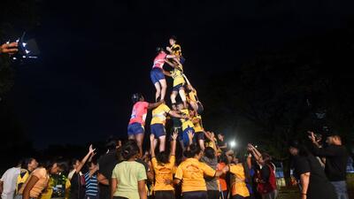 Shinde said that dahi handi or govinda is promoted as sport in China and Spain and the events of pyramids are organised at state-level (Vijay Bate)