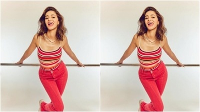Ananya played muse to fashion designer house Orseund Iris and picked the multicoloured outfit for the pictures. (Instagram/@ananyapanday)
