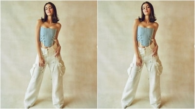 Ananya’s fashion diaries are getting better by the day. A few days back, the actor dropped major cues of fashion in a blue and white attire. (Instagram/@ananyapanday)