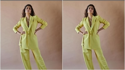Keerthy decked up as the boss lady and looked like a billion bucks in a lemon-yellow pantsuit as she slayed office fashion goals for us. (Instagram/@keerthysureshofficial)