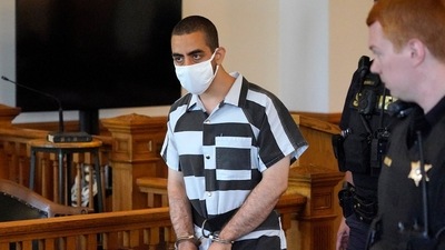 Hadi Matar, 24, center, arrives for an arraignment in the Chautauqua County Courthouse in Mayville, NY. (AP) Hadi Matar, 24, center, arrives for an arraignment in the Chautauqua County Courthouse in Mayville, NY. (AP)