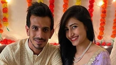 A photo of Yuzvendra Chahal with wife Dhanashree Verma A photo of Yuzvendra Chahal with wife Dhanashree Verma