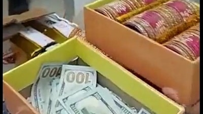 US dollars worth 19,200 and euros worth 15,700 were recovered by customs officials at Delhi's IGI airport. US dollars worth 19,200 and euros worth 15,700 were recovered by customs officials at Delhi's IGI airport.