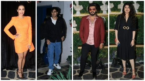 Malaika Arora, Arhaan Khan, Arjun Kapoor and Anshula Kapoor at the store launch. (Varinder Chawla) Malaika Arora, Arhaan Khan, Arjun Kapoor and Anshula Kapoor at the store launch. (Varinder Chawla)