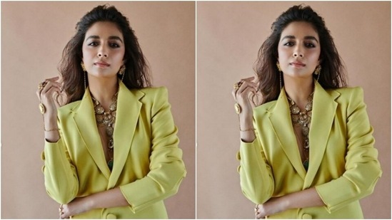 Keerthy wore her tresses open in a back brushed look as she posed for the cameras.(Instagram/@keerthysureshofficial)