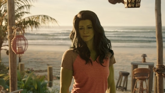 Tatiana Maslany as She-Hulk aka Jennifer Walters in the latest Marvel series She-Hulk Attorney at Law.