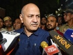 New Delhi, India - Aug. 19, 2022: Delhi Dy CM Manish Sisodia interacts with the media after the day long CBI raid at his residence, in New Delhi, India, on Friday, August 19, 2022. (Photo by Sanchit Khanna / Hindustan Times) New Delhi, India - Aug. 19, 2022: Delhi Dy CM Manish Sisodia interacts with the media after the day long CBI raid at his residence, in New Delhi, India, on Friday, August 19, 2022. (Photo by Sanchit Khanna / Hindustan Times)