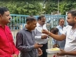 The men were garlanded and feted at the Vishwa Hindu Parishad (VHP) office in an utterly obscene display of triumphalism that mocks every woman who seeks justice for rape. (PTI) The men were garlanded and feted at the Vishwa Hindu Parishad (VHP) office in an utterly obscene display of triumphalism that mocks every woman who seeks justice for rape. (PTI)