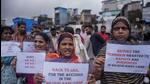 Protests against the release of convicts in the Bilkis Bano case, at Bandra in Mumbai on Friday. (Satish Bate/HT photo) Protests against the release of convicts in the Bilkis Bano case, at Bandra in Mumbai on Friday. (Satish Bate/HT photo)