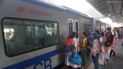 Thane, India - February 3, 2020: The high ticket charges and ticket checkers in every coach of the Air conditioned local services from Thane sees negative response. As the compartments of this local were seen running empty from Thane station, during morning peak hours on Monday, India, Monday, February 3, 2020.( Praful Gangurde/HT Photo) (HT PHOTO) Thane, India - February 3, 2020: The high ticket charges and ticket checkers in every coach of the Air conditioned local services from Thane sees negative response. As the compartments of this local were seen running empty from Thane station, during morning peak hours on Monday, India, Monday, February 3, 2020.( Praful Gangurde/HT Photo) (HT PHOTO)