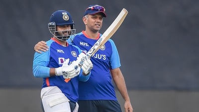 India cricket team head coach Rahul Dravid with player Rishabh Pant (PTI) India cricket team head coach Rahul Dravid with player Rishabh Pant (PTI)