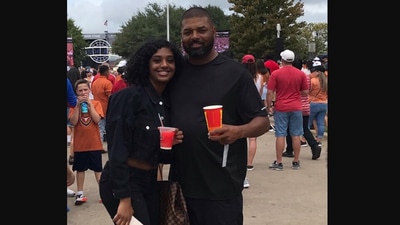 The image shows the man with his daughter. Their conversation about his picture with someone ‘pretty famous’ has created a buzz. (Instagram/@parislhodges)