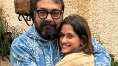 Anurag Kashyap hugs his Dobaaraa actor Vidushi Mehra.