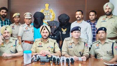 Ropar Range DIG Gurpreet Singh Bhullar addressing the media regarding the rescue and arrests in Mohali on Friday. (HT Photo) Ropar Range DIG Gurpreet Singh Bhullar addressing the media regarding the rescue and arrests in Mohali on Friday. (HT Photo)