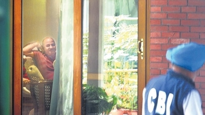 New Delhi, India - August. 19, 2022: Delhi Deputy Chief Minister Manish Sisodia at his residence during a CBI raid in connection to an alleged corruption in the liquor policy, at Mathura road in New Delhi, India, on Friday, August 19, 2022. (Photo by Arvind Yadav/ Hindustan Times) (Hindustan Times) New Delhi, India - August. 19, 2022: Delhi Deputy Chief Minister Manish Sisodia at his residence during a CBI raid in connection to an alleged corruption in the liquor policy, at Mathura road in New Delhi, India, on Friday, August 19, 2022. (Photo by Arvind Yadav/ Hindustan Times) (Hindustan Times)