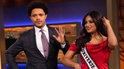Harnaaz Sandhu to appear on The Daily Show with Trevor Noah, drops pics from the sets in a red mini dress (Instagram) Harnaaz Sandhu to appear on The Daily Show with Trevor Noah, drops pics from the sets in a red mini dress (Instagram)