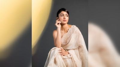 Mrunal Thakur's saree is from the clothing brand Torani and is worth <span class='webrupee'>₹</span>59,500, as per the official website of the brand. (Instagram/@mrunalthakur) Mrunal Thakur's saree is from the clothing brand Torani and is worth <span class='webrupee'>₹</span>59,500, as per the official website of the brand. (Instagram/@mrunalthakur)