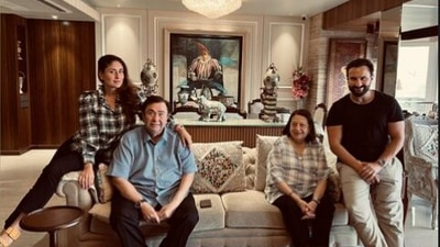 Kareena Kapoor has shared a family picture with Saif Ali Khan, Randhir Kapoor, and Babita.
