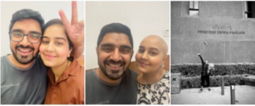 The images the man shared with a post about his wife's cancer battle. (LinkedIn/@Babar Shaikh)