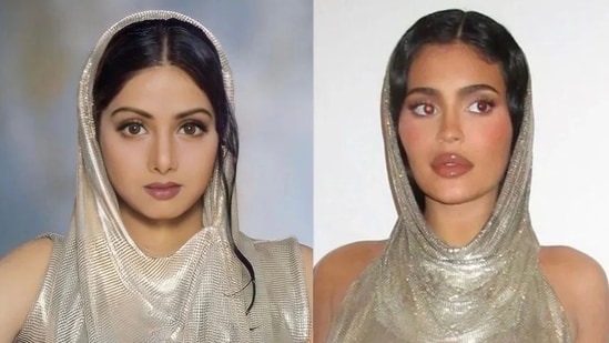 Sridevi fans said Kylie Jenner channelled the late actor’s 1990 look in 2022.