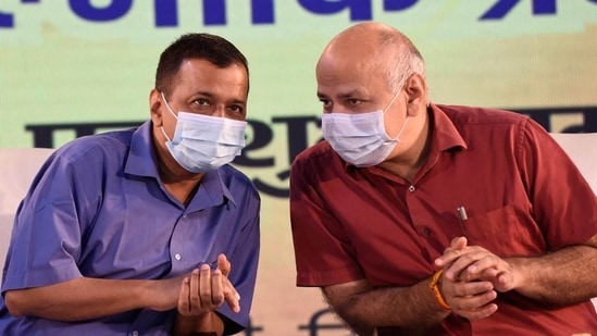 A file photo of Delhi CM Arvind Kejriwal and deputy CM Manish Sisodia. (PTI)