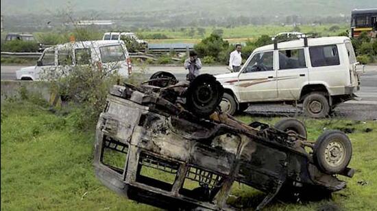 As per HSP data, there has been 103 accidents on the expressway between January and July 2022 in which 40 people have lost their lives and 65 seriously injured. (HT PHOTO)