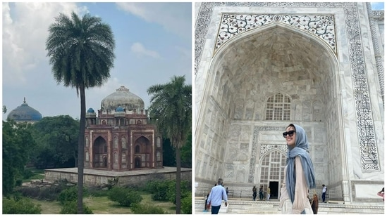 Phoebe Dynevor shared pictures from her visit to the Humayun's Tomb and the Taj Mahal in India. Phoebe Dynevor shared pictures from her visit to the Humayun's Tomb and the Taj Mahal in India. 