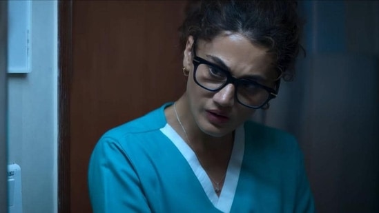 Taapsee Pannu in a still from Dobaaraa. She has reacted to a troll who questioned her following on social media. &nbsp;